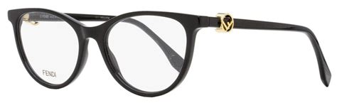 Fendi Oval Eyeglasses FF0332 807 Black 52mm 332